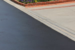 freshly smoothed asphalt paving